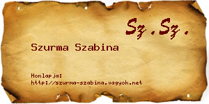 Szurma Szabina névjegykártya